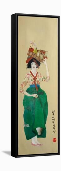 Korean Women with Basket of Fruit, 2016-Susan Adams-Framed Premier Image Canvas