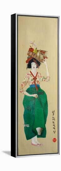 Korean Women with Basket of Fruit, 2016-Susan Adams-Framed Premier Image Canvas