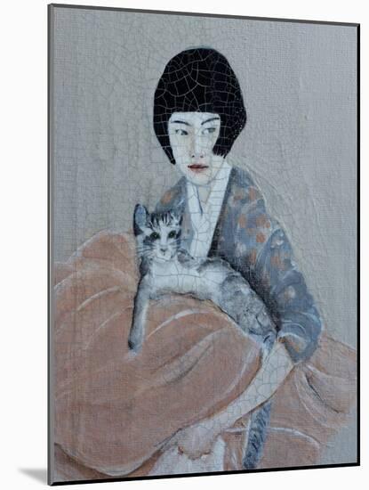 Korean Women with Tabby Cat, 2016, Detail-Susan Adams-Mounted Giclee Print