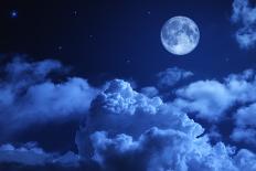 Tragic Night Sky with A Full Moon-korionov-Framed Photographic Print