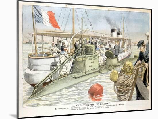 Korrigan, French Navy Submarine, 1906-null-Mounted Giclee Print