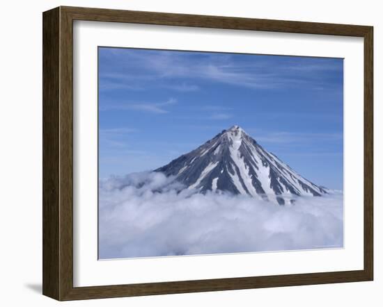 Koryaksky Volcano, 3456M High, Conical Andesite Volcano, Kamchatka, East Siberia, Russia-Anthony Waltham-Framed Photographic Print