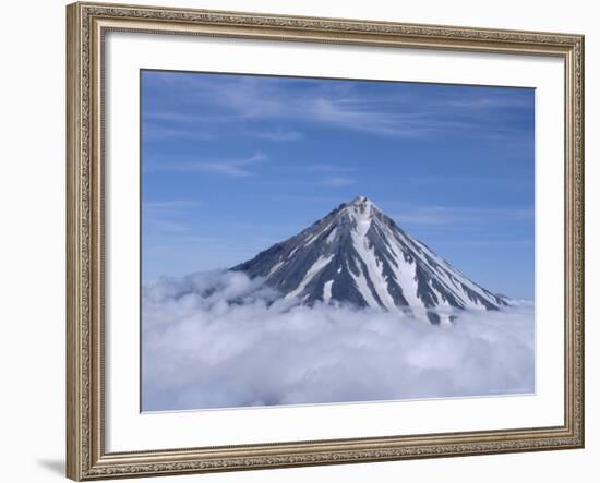 Koryaksky Volcano, 3456M High, Conical Andesite Volcano, Kamchatka, East Siberia, Russia-Anthony Waltham-Framed Photographic Print