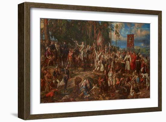 Kosciuszko at Raclawice, 1888 (Oil on Canvas)-Jan Matejko-Framed Giclee Print