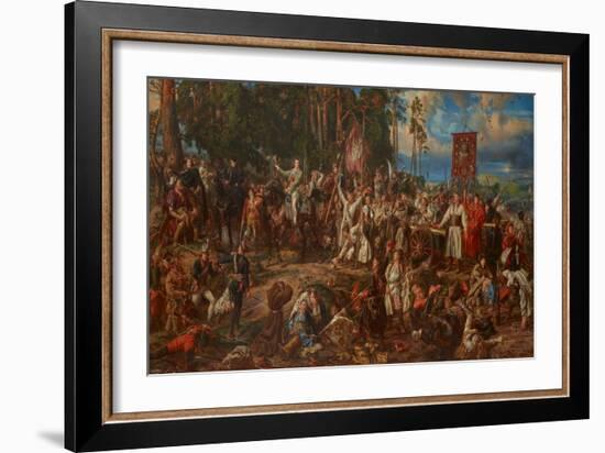 Kosciuszko at Raclawice, 1888 (Oil on Canvas)-Jan Matejko-Framed Giclee Print