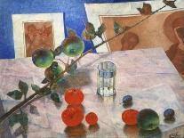 Morning (Still Life with Tea Pot, Glass of Tea and Vase of Flowers), 1918-Kosjma Ssergej Petroff-Wodkin-Framed Giclee Print