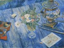 Morning (Still Life with Tea Pot, Glass of Tea and Vase of Flowers), 1918-Kosjma Ssergej Petroff-Wodkin-Giclee Print