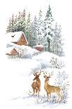 Winter Landscape with Deers-KostanPROFF-Framed Art Print