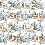 Winter Landscape with Deers-KostanPROFF-Framed Art Print
