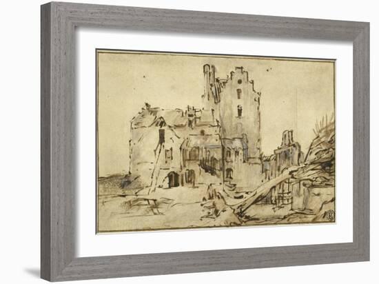 Kostverloren Castle in Decay, 1652-57-Rembrandt van Rijn-Framed Giclee Print