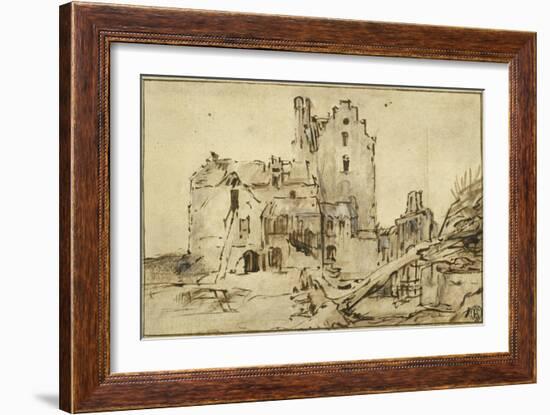 Kostverloren Castle in Decay, 1652-57-Rembrandt van Rijn-Framed Giclee Print