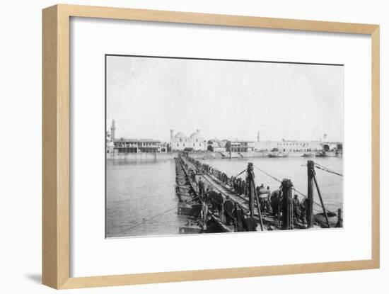 Kotah Boat Bridge, Baghdad, Iraq, 1917-1919-null-Framed Giclee Print