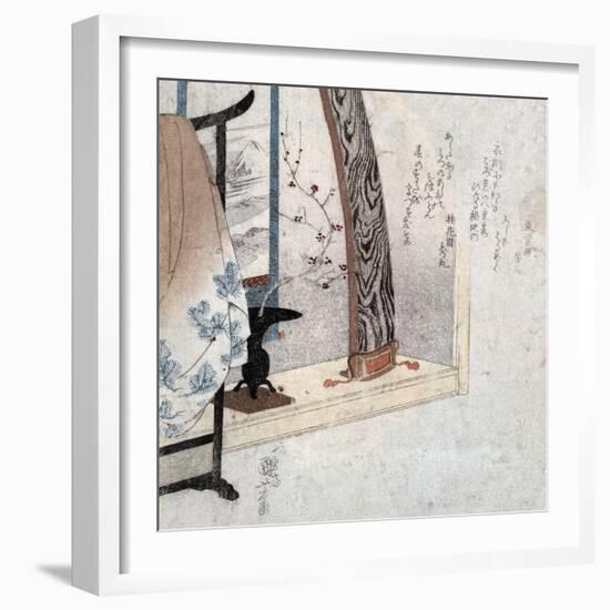 Koto and Robe Stand, Japanese Wood-Cut Print-Lantern Press-Framed Art Print