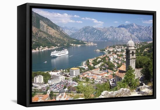 Kotor Bay and Bell Tower of Our Lady of Salvation, Montenegro-ollirg-Framed Premier Image Canvas