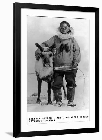 Kotzebue, Alaska - Chester Seveck, Arctic Reindeer Herder-Lantern Press-Framed Art Print