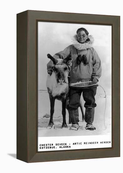 Kotzebue, Alaska - Chester Seveck, Arctic Reindeer Herder-Lantern Press-Framed Stretched Canvas