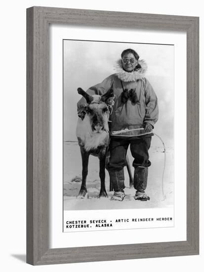 Kotzebue, Alaska - Chester Seveck, Arctic Reindeer Herder-Lantern Press-Framed Art Print