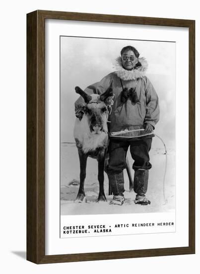 Kotzebue, Alaska - Chester Seveck, Arctic Reindeer Herder-Lantern Press-Framed Art Print