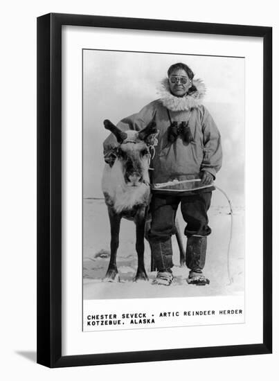 Kotzebue, Alaska - Chester Seveck, Arctic Reindeer Herder-Lantern Press-Framed Art Print