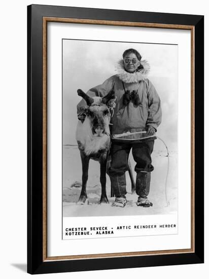 Kotzebue, Alaska - Chester Seveck, Arctic Reindeer Herder-Lantern Press-Framed Art Print