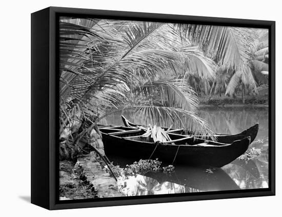 Kovalum, Kerala, India, Boat in Village-Elisa Cicinelli-Framed Premier Image Canvas