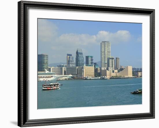 Kowloon Skyline and Victoria Harbour, Hong Kong, China, Asia-Amanda Hall-Framed Photographic Print