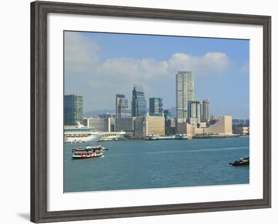 Kowloon Skyline and Victoria Harbour, Hong Kong, China, Asia-Amanda Hall-Framed Photographic Print