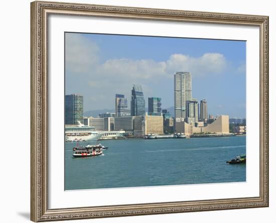 Kowloon Skyline and Victoria Harbour, Hong Kong, China, Asia-Amanda Hall-Framed Photographic Print