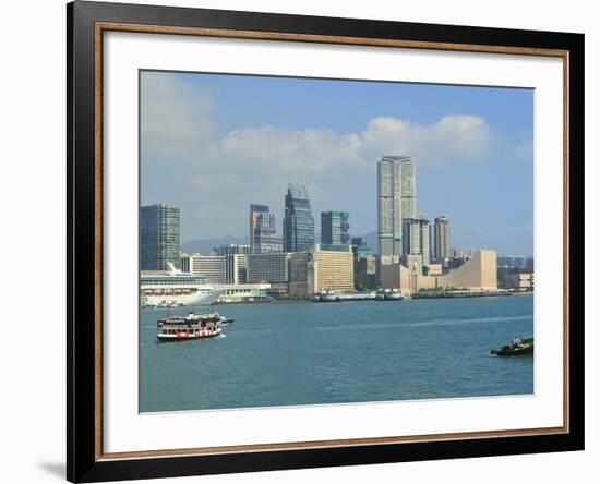 Kowloon Skyline and Victoria Harbour, Hong Kong, China, Asia-Amanda Hall-Framed Photographic Print