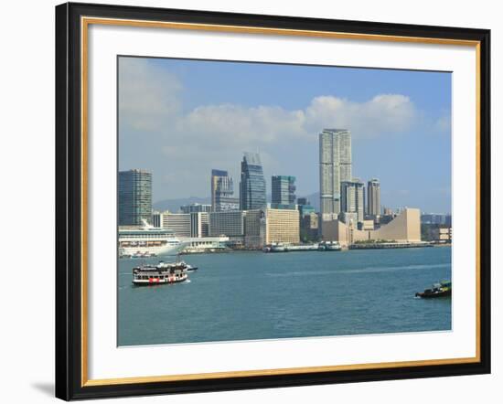 Kowloon Skyline and Victoria Harbour, Hong Kong, China, Asia-Amanda Hall-Framed Photographic Print