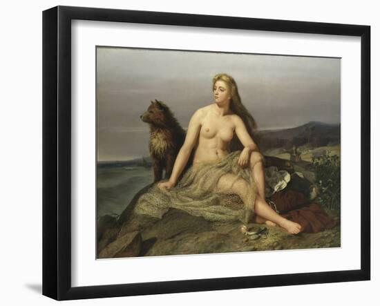 Kraka (Aslaug, Aslog), by Winge, Marten Eskil (1825-1896). Oil on Canvas, 1862. Dimension : 160X217-Marten Eskil Winge-Framed Giclee Print