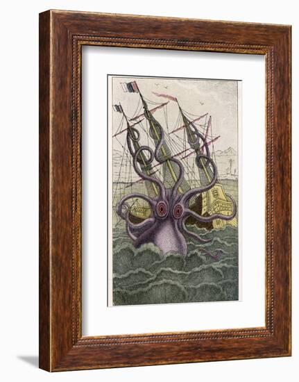 Kraken Attacks a Sailing Vessel-Denys De Montfort-Framed Photographic Print