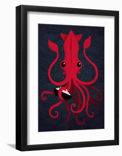 Kraken Attaken-Michael Buxton-Framed Art Print