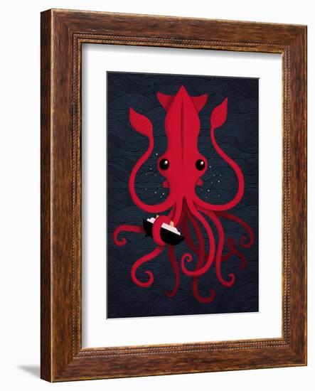 Kraken Attaken-Michael Buxton-Framed Art Print