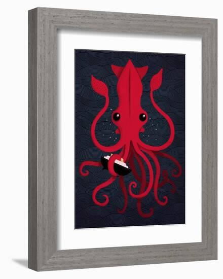 Kraken Attaken-Michael Buxton-Framed Art Print