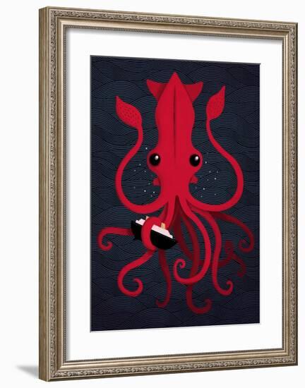 Kraken Attaken-Michael Buxton-Framed Art Print