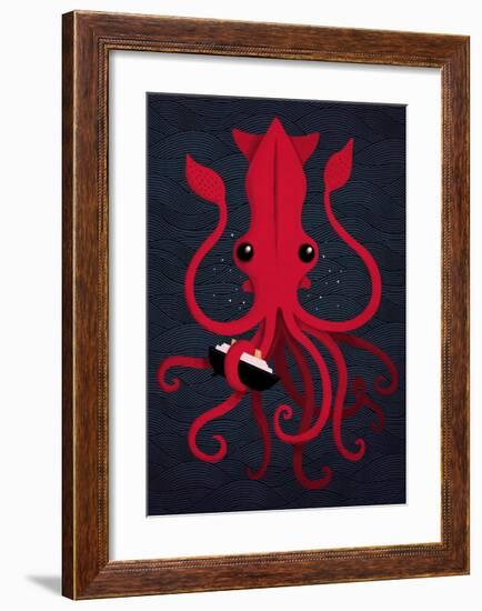 Kraken Attaken-Michael Buxton-Framed Art Print