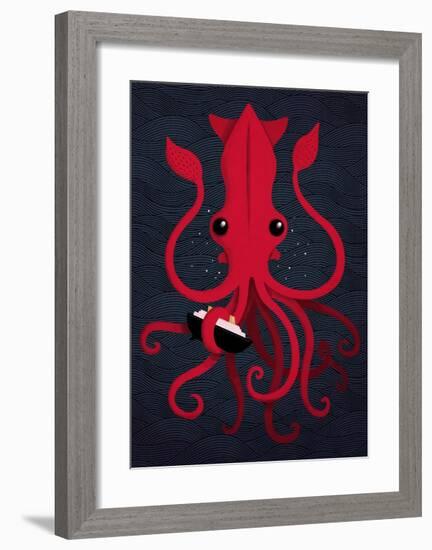 Kraken Attaken-Michael Buxton-Framed Art Print