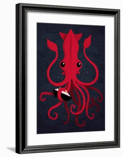 Kraken Attaken-Michael Buxton-Framed Art Print