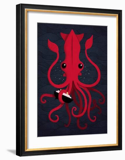 Kraken Attaken-Michael Buxton-Framed Art Print