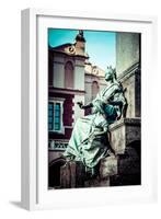 Krakow - Fragments of the Monument of Adam Mickiewicz.-Curioso Travel Photography-Framed Photographic Print