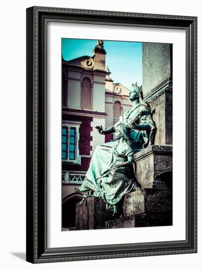 Krakow - Fragments of the Monument of Adam Mickiewicz.-Curioso Travel Photography-Framed Photographic Print