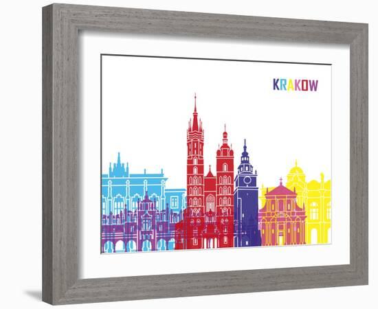 Krakow Skyline Pop-paulrommer-Framed Art Print