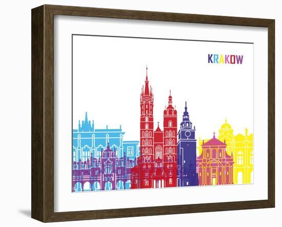 Krakow Skyline Pop-paulrommer-Framed Art Print