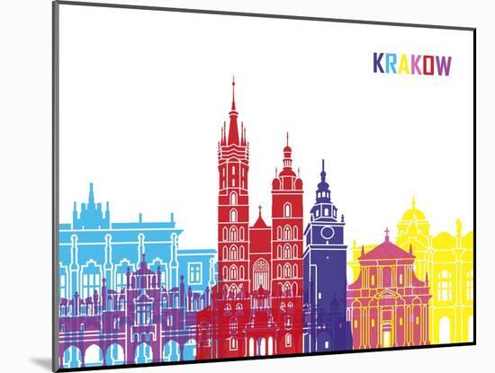 Krakow Skyline Pop-paulrommer-Mounted Art Print