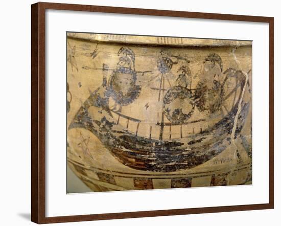 Krater by Aristonothos, Detail: Ship-null-Framed Giclee Print