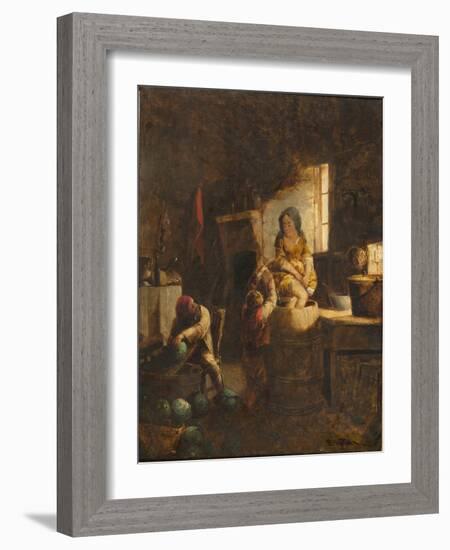 Kraut Making, C.1859 (Oil on Canvas)-David Gilmour Blythe-Framed Giclee Print