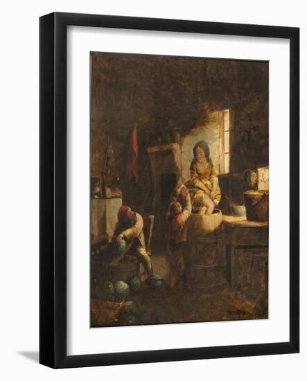 Kraut Making, C.1859 (Oil on Canvas)-David Gilmour Blythe-Framed Giclee Print