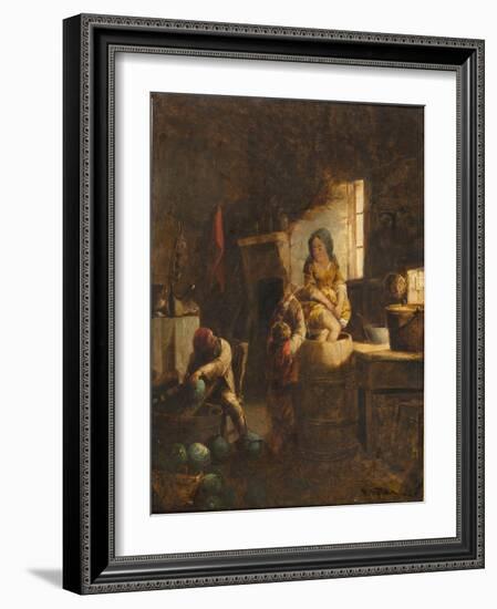 Kraut Making, C.1859 (Oil on Canvas)-David Gilmour Blythe-Framed Giclee Print