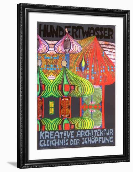 Kreative Architecture-Friedensreich Hundertwasser-Framed Art Print